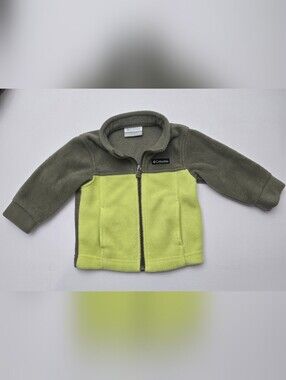 Columbia Kids Two-Tone Olive and Lime Green Fleece Jacket